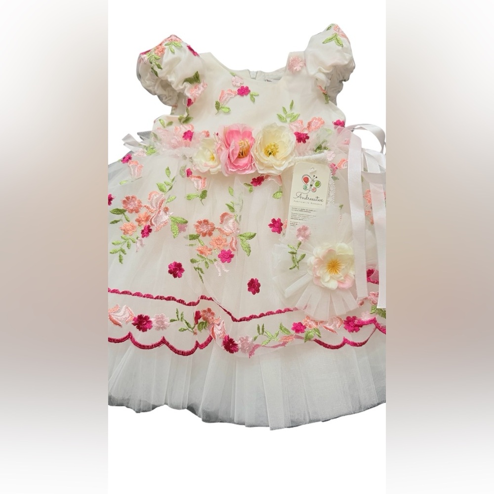 Andreeatex ivory and pink dress f